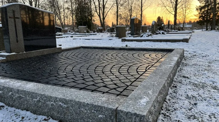 Гранитная брусчатка на могильном участке, образец ПМ005 в Краснодаре