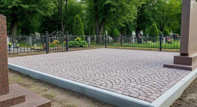 Гранитная плитка ёлочкой на участке, образец ПМ021 в Краснодаре