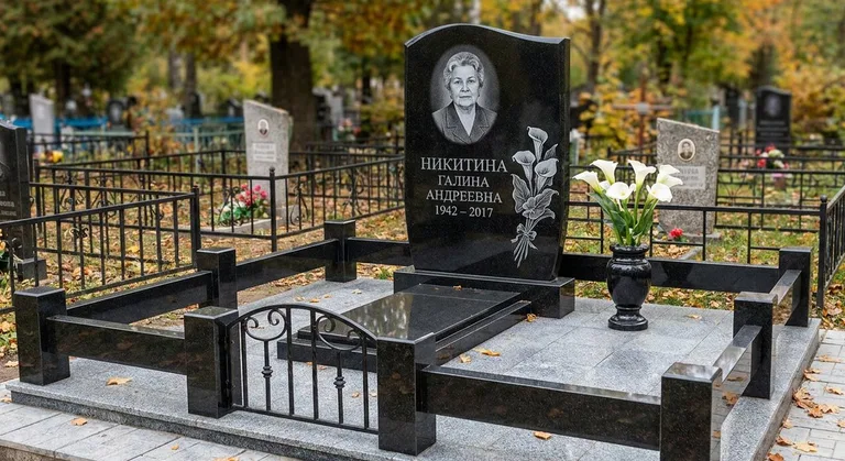 Памятник с гравировкой калл — выполненная работа «Никитина» в Краснодаре