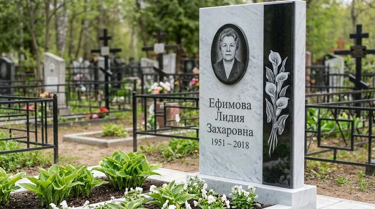 Памятник с гравировкой калл — выполненная работа «Ефимова» в Краснодаре