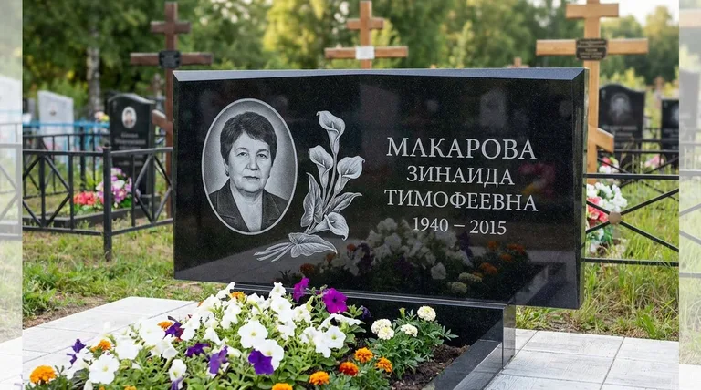 Памятник с гравировкой калл — выполненная работа «Макарова» в Краснодаре