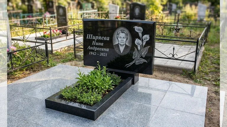 Памятник с гравировкой калл — выполненная работа «Ширяева» в Краснодаре