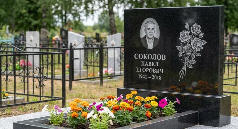 Гравировка роз на памятник в Краснодаре — пример работы на граните