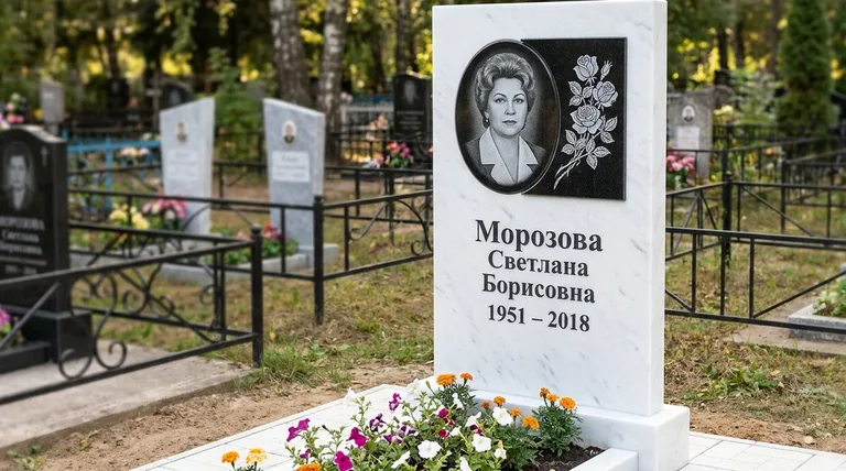 Памятник с гравировкой роз — выполненная работа «Морозова» в Краснодаре