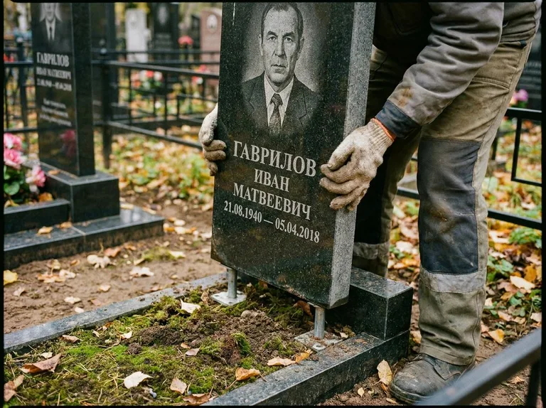 Демонтаж гранитного памятника (стелы) с могилы в Краснодаре