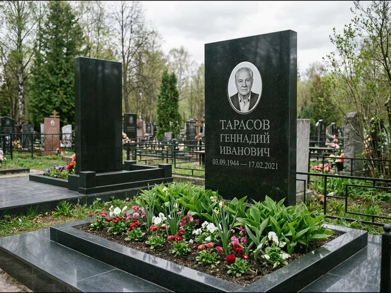 Керамический портрет на габбро-диабазе в Краснодаре