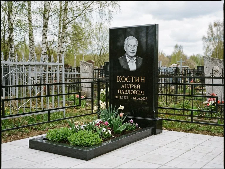 Гравировка портрета на чёрном граните — выполненная работа 15 в Краснодаре