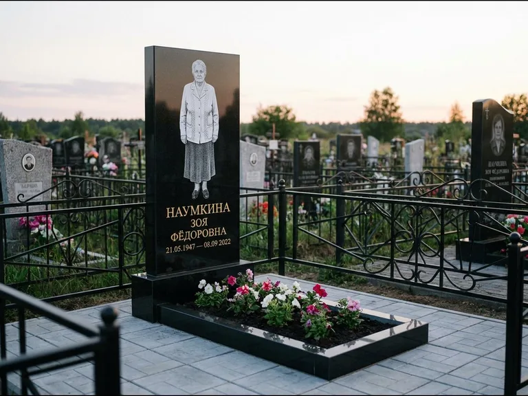 Гравировка портрета на чёрном граните — выполненная работа 18 в Краснодаре