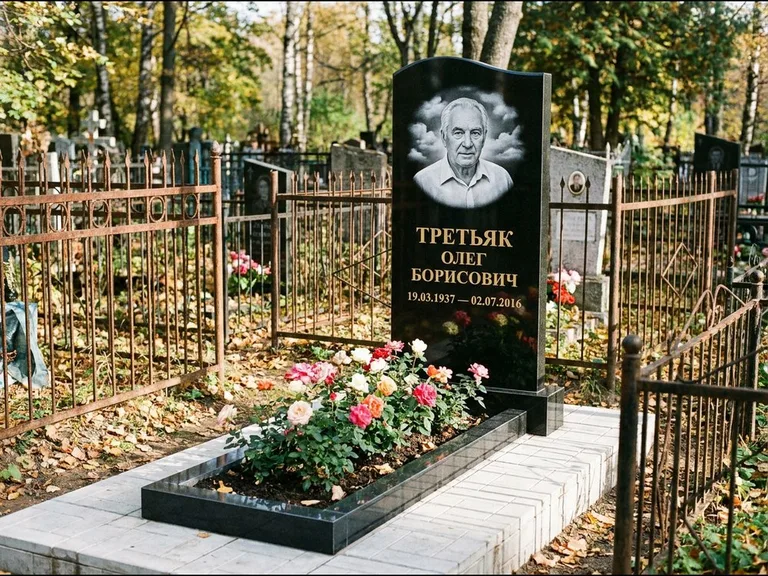 Гравировка портрета на чёрном граните — выполненная работа 23 в Краснодаре