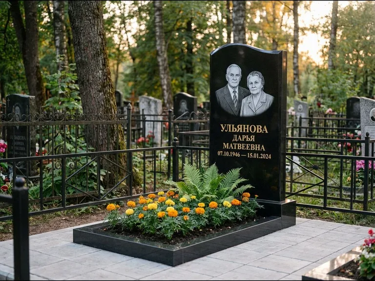 Гравировка портрета на чёрном граните — выполненная работа 24 в Краснодаре