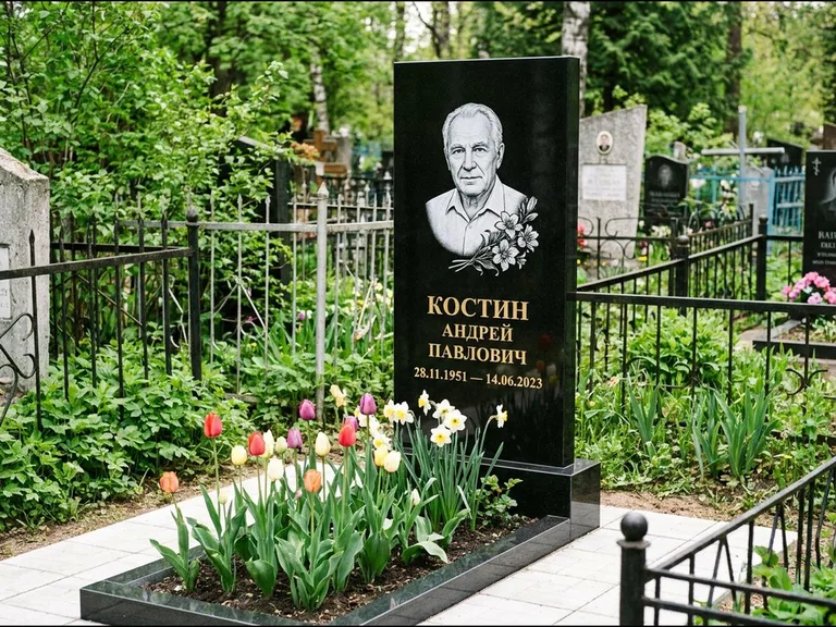 Гравировка портрета на чёрном граните — выполненная работа 27 в Краснодаре