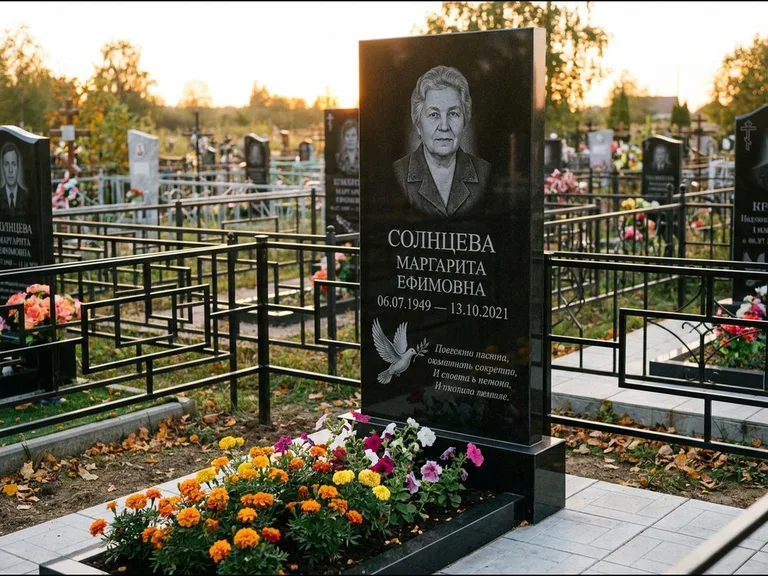 Памятник с гравировкой голубей — гравировка голубя с оливковой ветвью рядом с эпитафией, работа «Солнцева» в Краснодаре