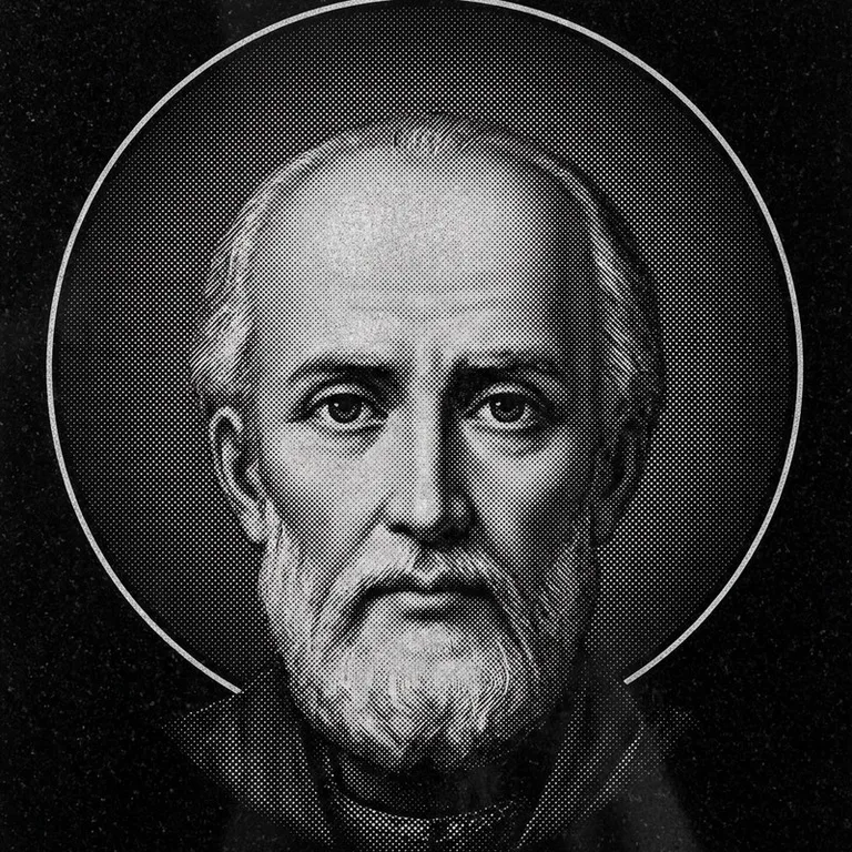 Эскиз иконы: Николай Чудотворец (полутон) — объёмный лик святителя, гравировка на памятник в Краснодаре