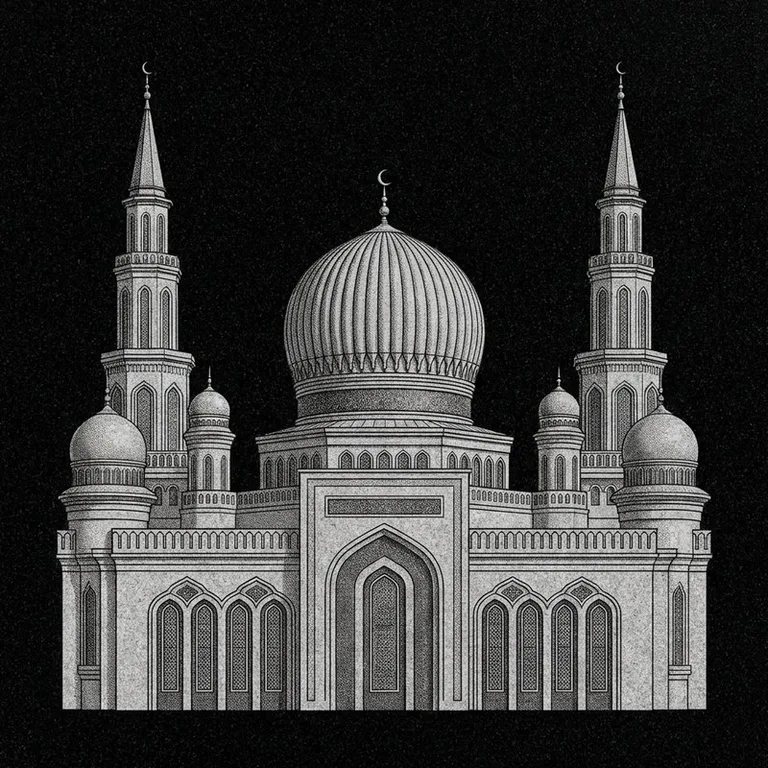 Эскиз: Соборная (фотореализм) — ребристый купол и минареты в Краснодаре