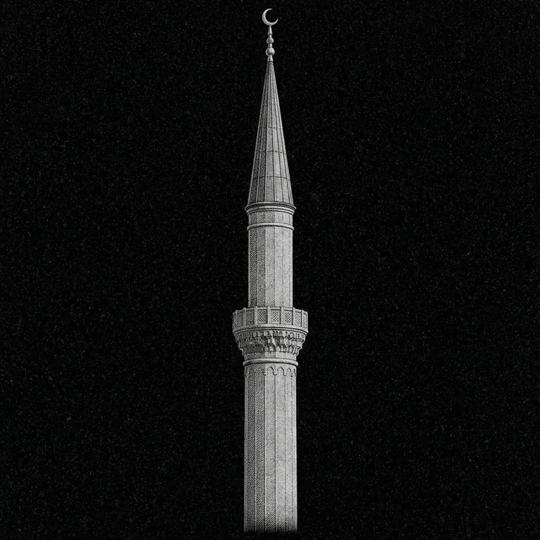 Эскиз: Минарет (фотореализм) — одиночный минарет с полумесяцем в Краснодаре