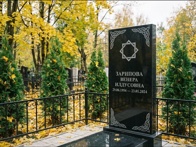 Мусульманский памятник — руб аль-хизб с восточной плетёнкой, работа «Зарипова» в Краснодаре