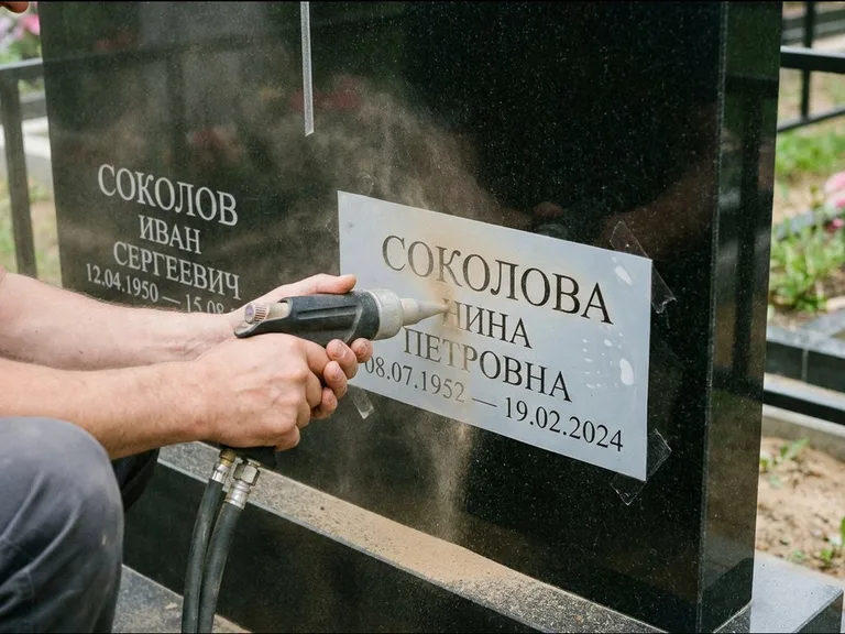 Догравировка ФИО и дат — гравировка с выездом на кладбище в Краснодаре