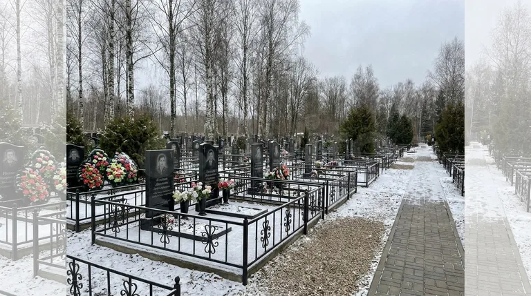Реставрация и замена старого памятника на семейном участке Кузьминского кладбища в Пушкине