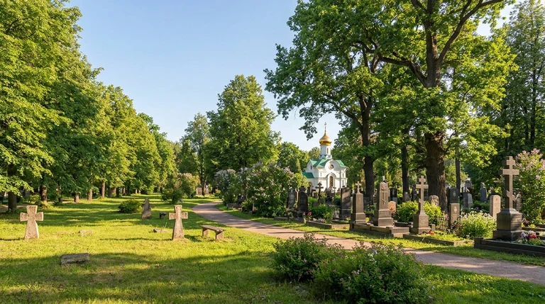 Гранитный памятник на Преображенском кладбище в Москве работы мастерской «Мастер Каменев»