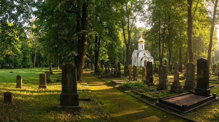 Гранитный памятник на Сергиевском кладбище в Кировском районе Уфы