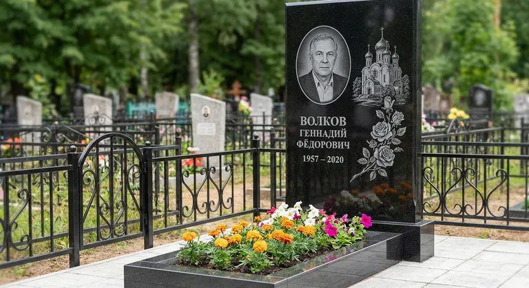 Памятник с художественной гравировкой, Памятники мастерской «Мастер Каменев» на кладбищах Новосибирска