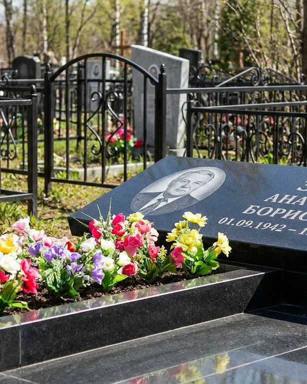 Премиум памятник под ключ с мощением и оградой в Краснодаре