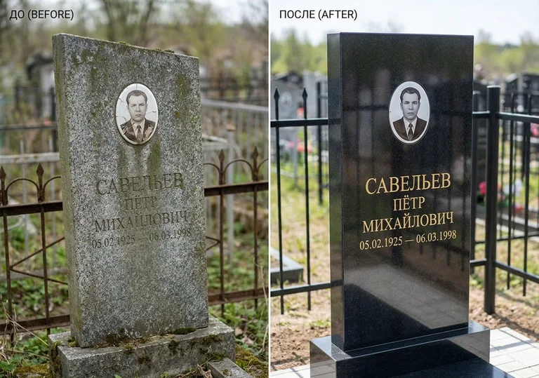 Комплексная реставрация старого памятника: до и после в Краснодаре