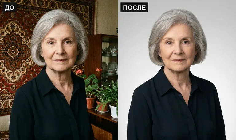 Ретушь фото на памятник — замена фона: до и после в Краснодаре