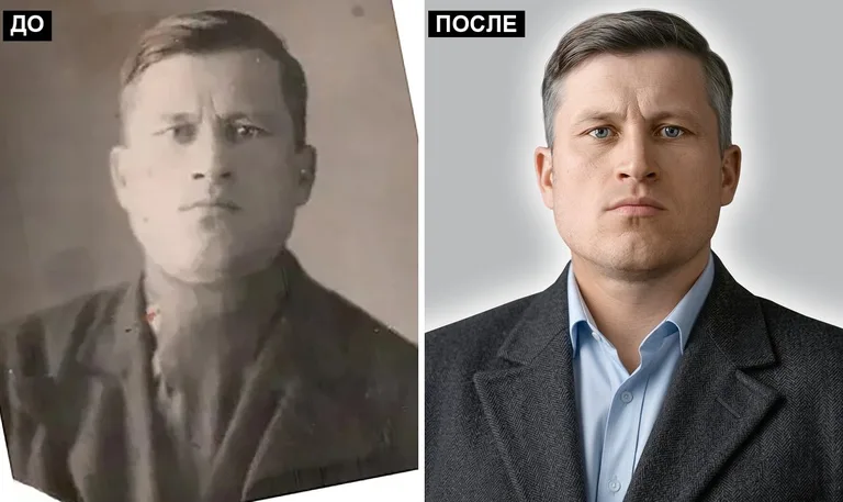 Ретушь фото на памятник — замена одежды: до и после в Краснодаре