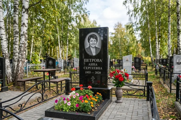 Установка гранитного памятника на могилу в Краснодаре