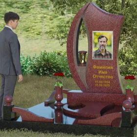 Гранитный памятник с каплевидным отверстием - П078