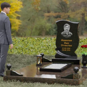 Гранитная стела «Асимметричная волна» - П106