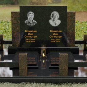 Комбинированный памятник-триптих с полировкой - П132