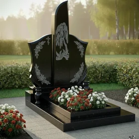 Мемориал с плакучей ивой и голубями - ПН229