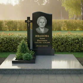 Православный гранитный монумент с крестом – ПН597