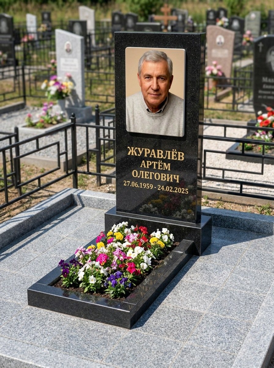 Портрет на памятнике в Краснодаре — Выцветшее фото восстановили — керамогранит 180×240 мм